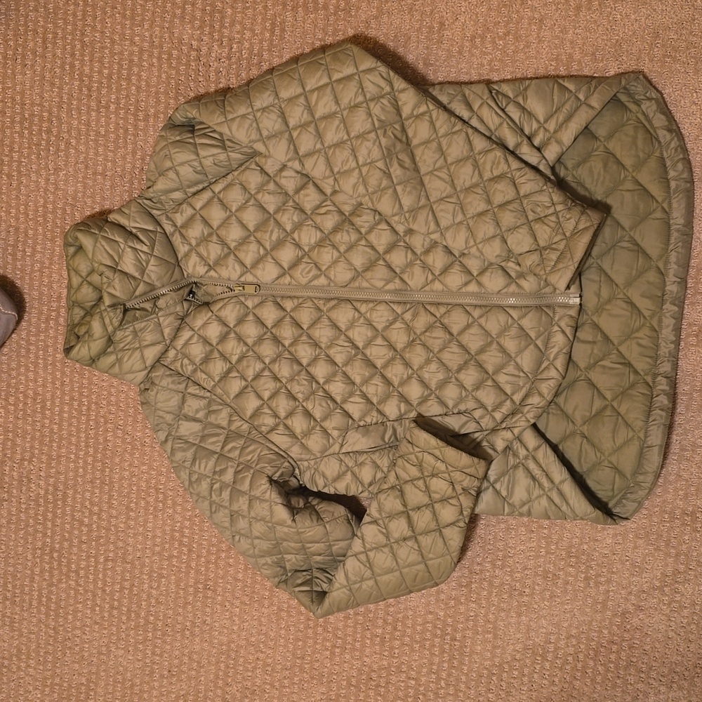 Athleta Quilted Jacket in Olive Green